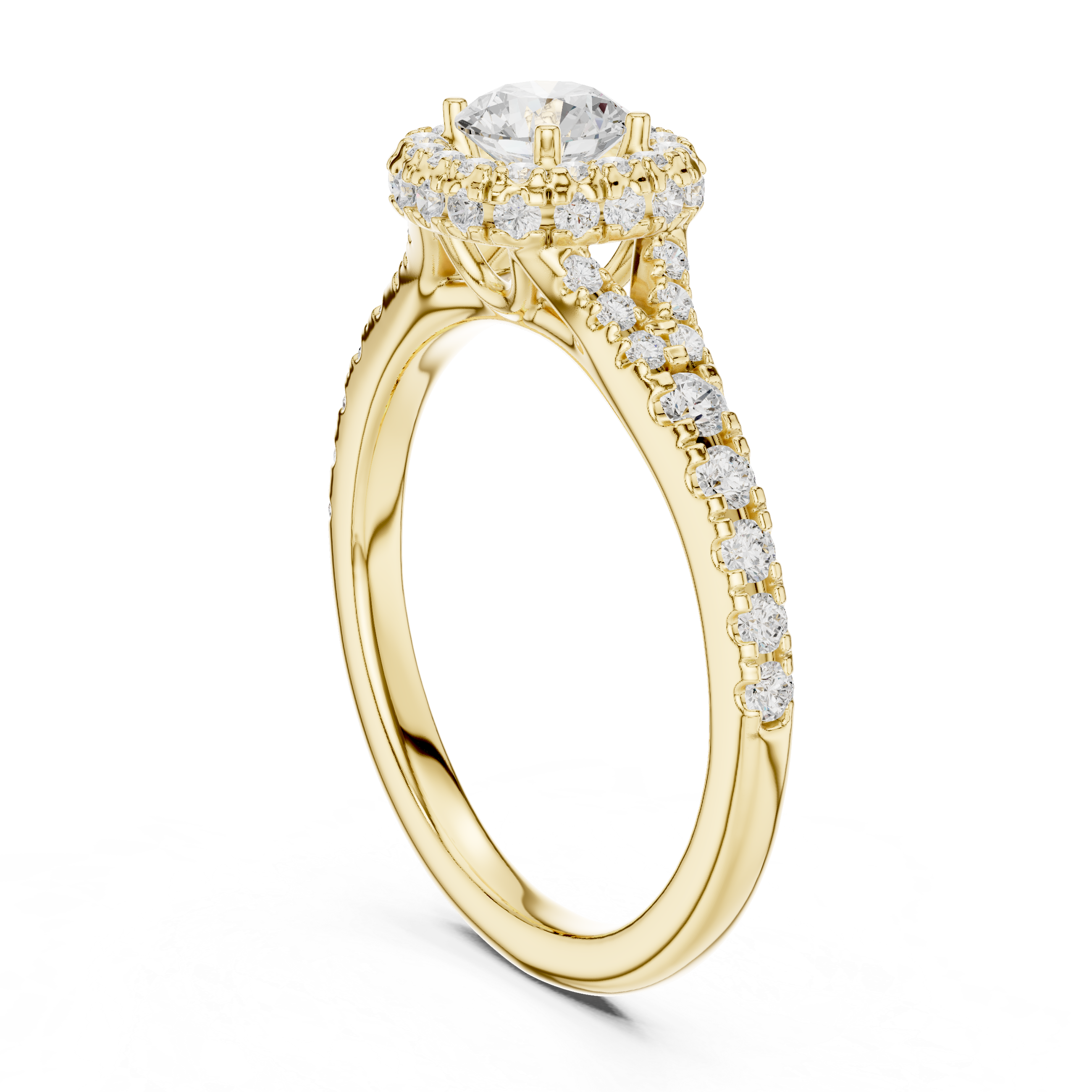 Vintage Halo Diamond Engagement Ring