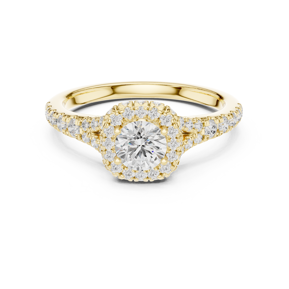 Vintage Halo Diamond Engagement Ring