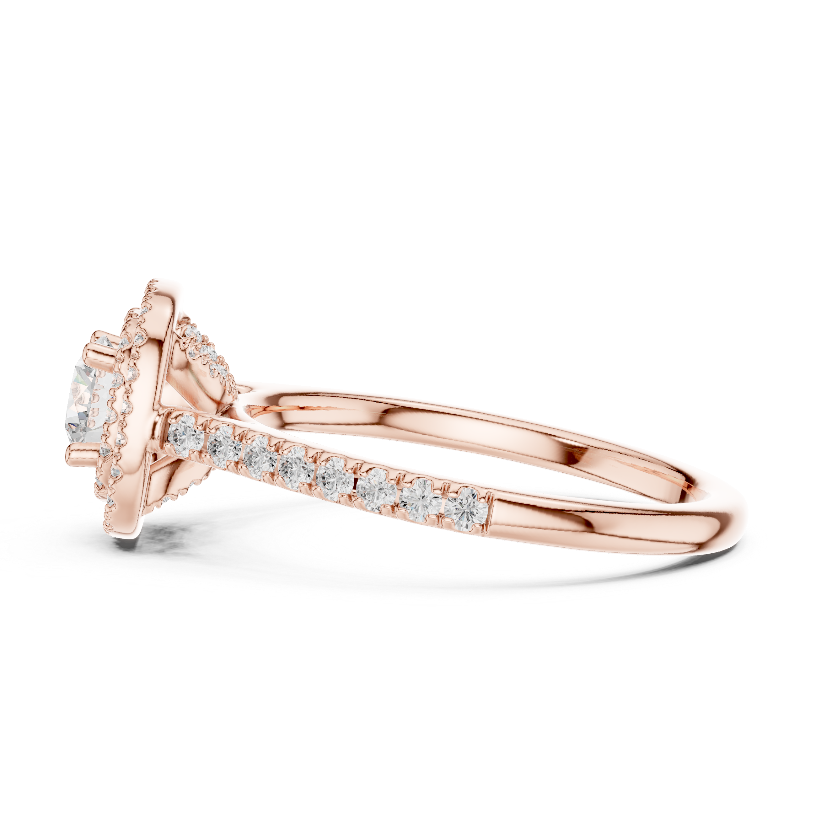 Double Halo Diamond Engagement Ring