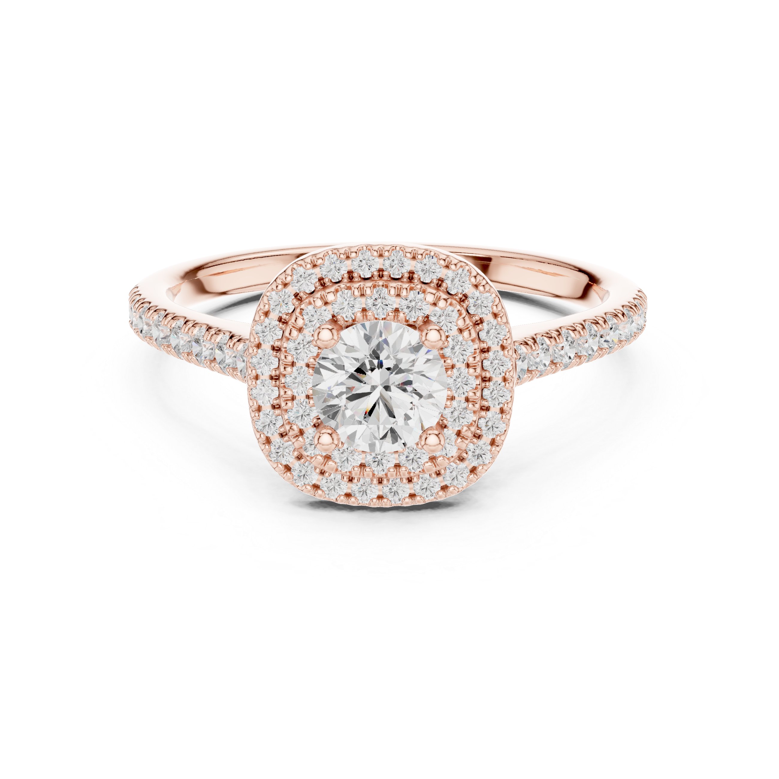 Double Halo Diamond Engagement Ring