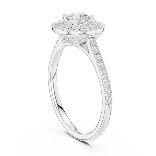 Double Halo Diamond Engagement Ring