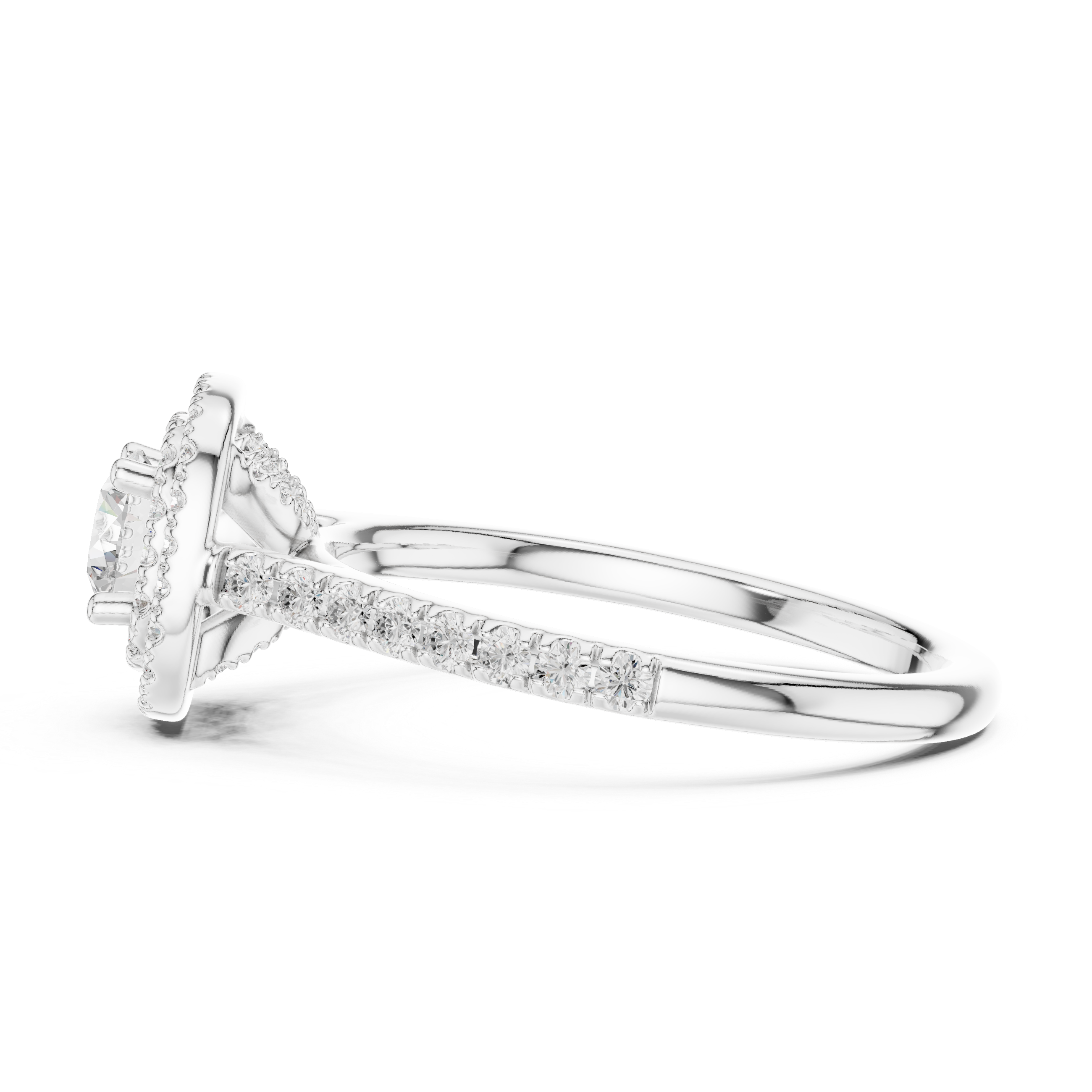 Double Halo Diamond Engagement Ring