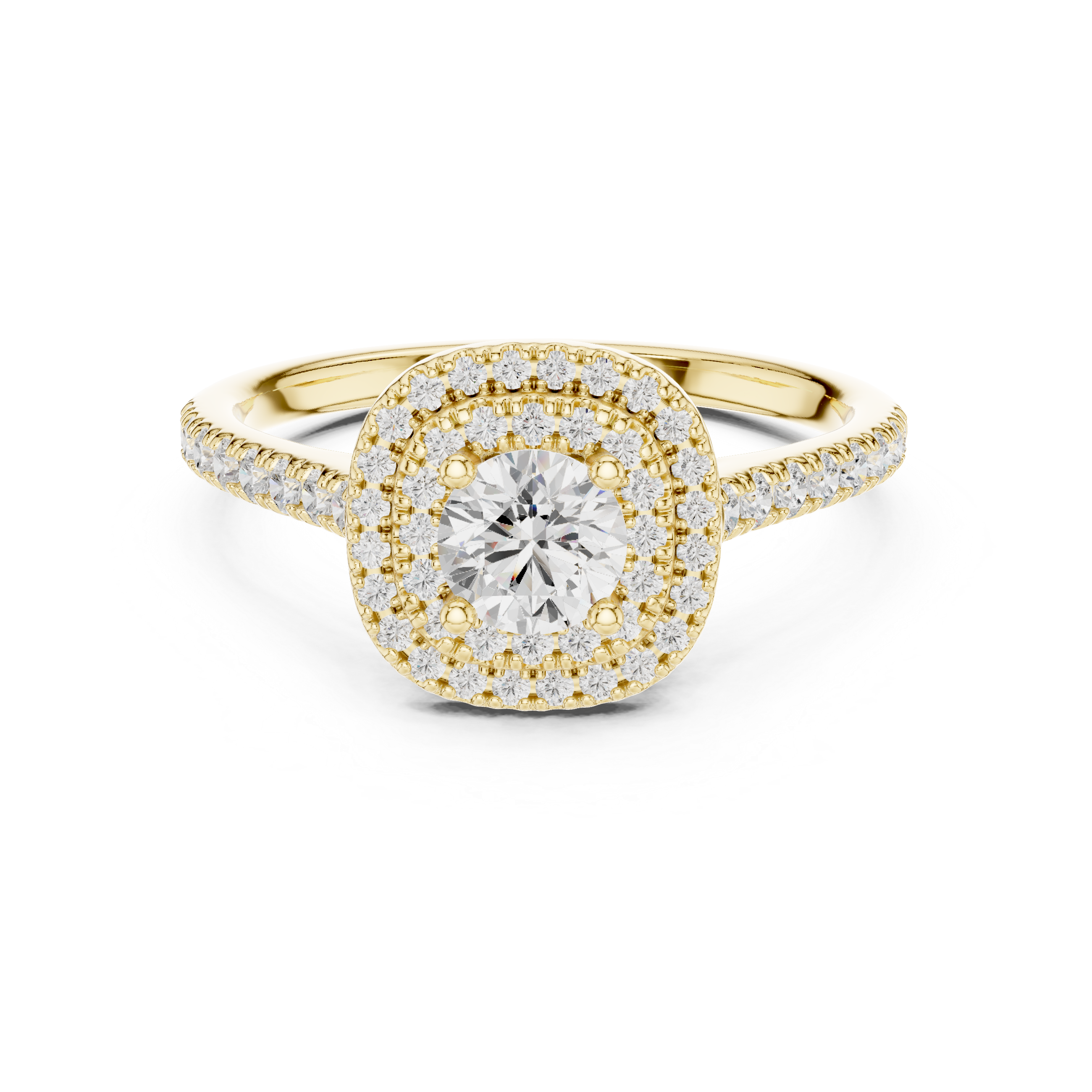 Double Halo Diamond Engagement Ring