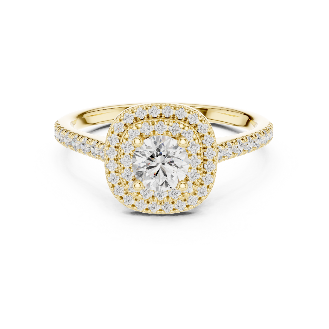 Double Halo Diamond Engagement Ring