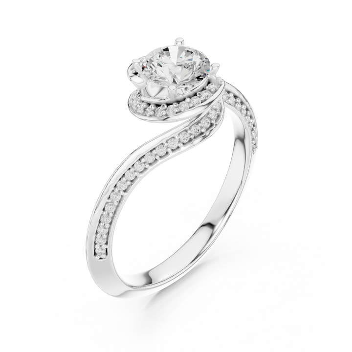 Twisted Pave Diamond Engagement Ring