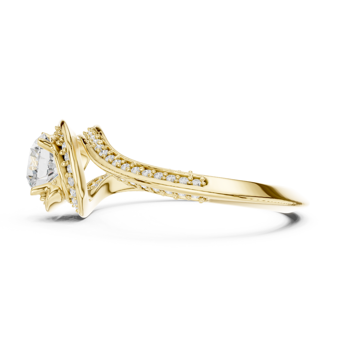 Twisted Pave Diamond Engagement Ring