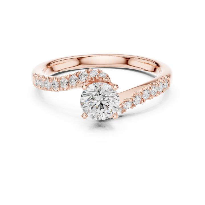 Pavé Diamond Solitaire Engagement Ring