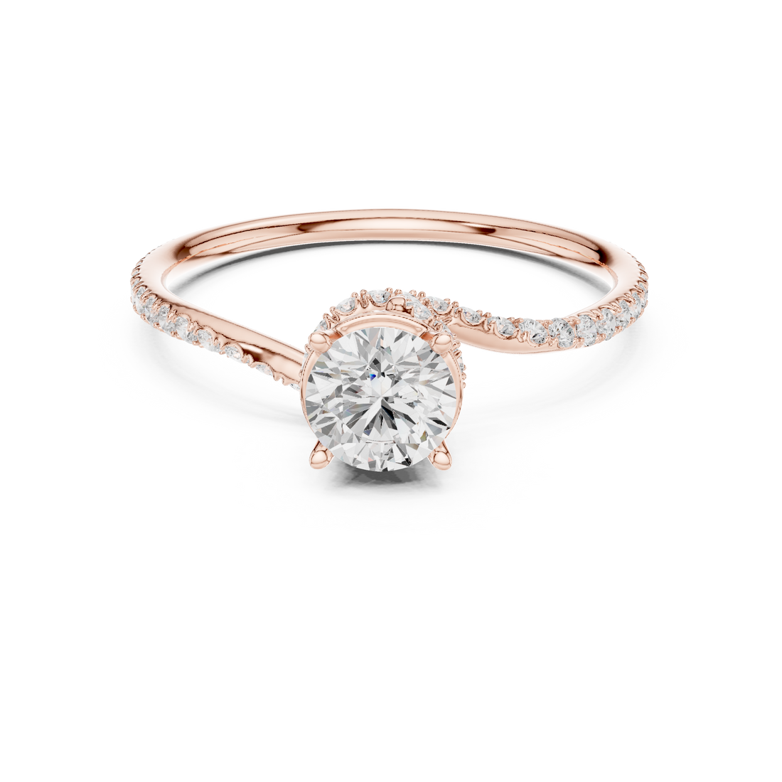 Swirl Pavé Diamond Engagement Ring