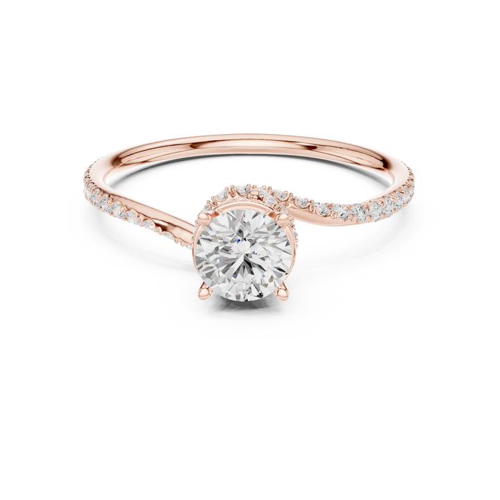 Swirl Pavé Diamond Engagement Ring
