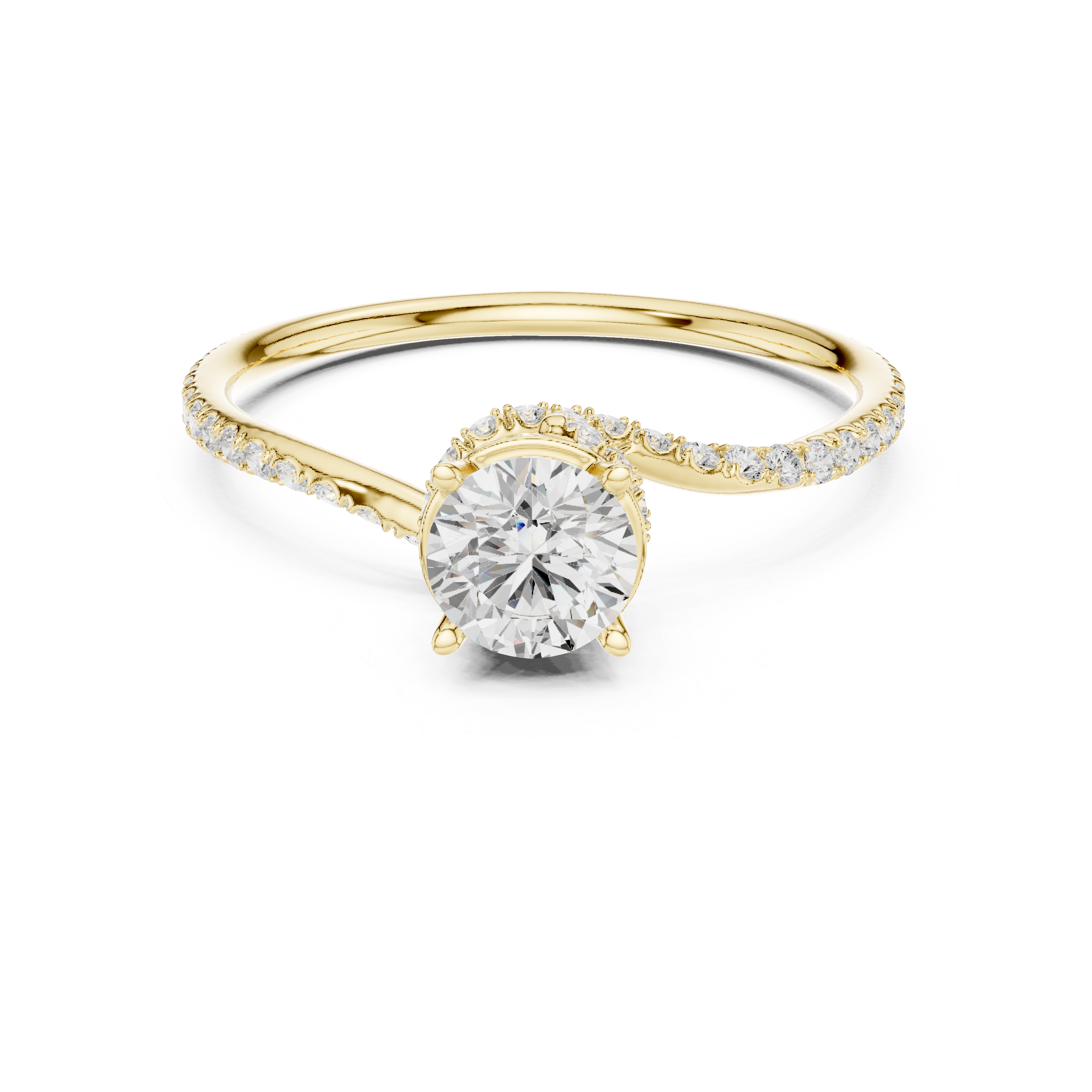Swirl Pavé Diamond Engagement Ring