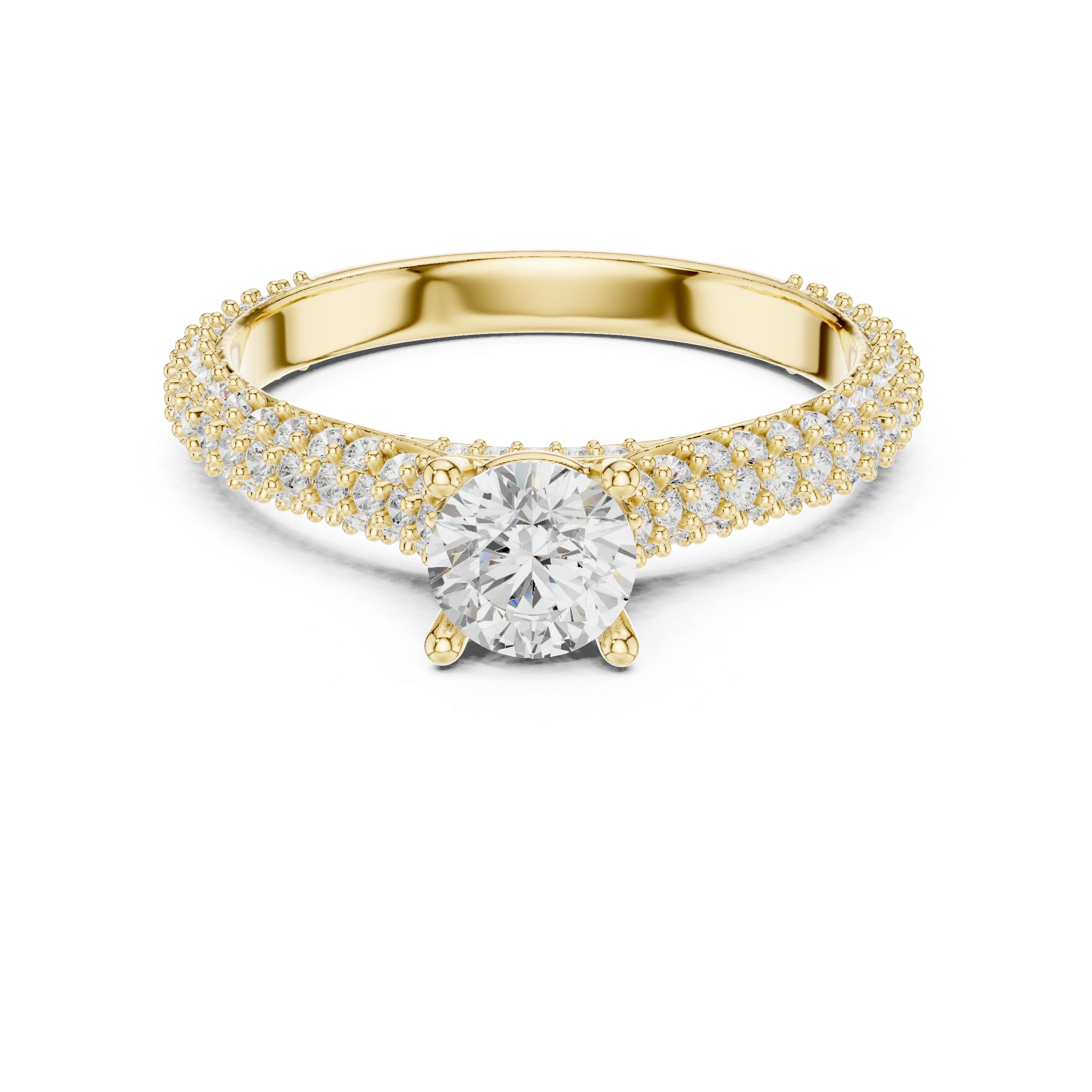 Double Pavé Swirl Diamond Engagement Ring