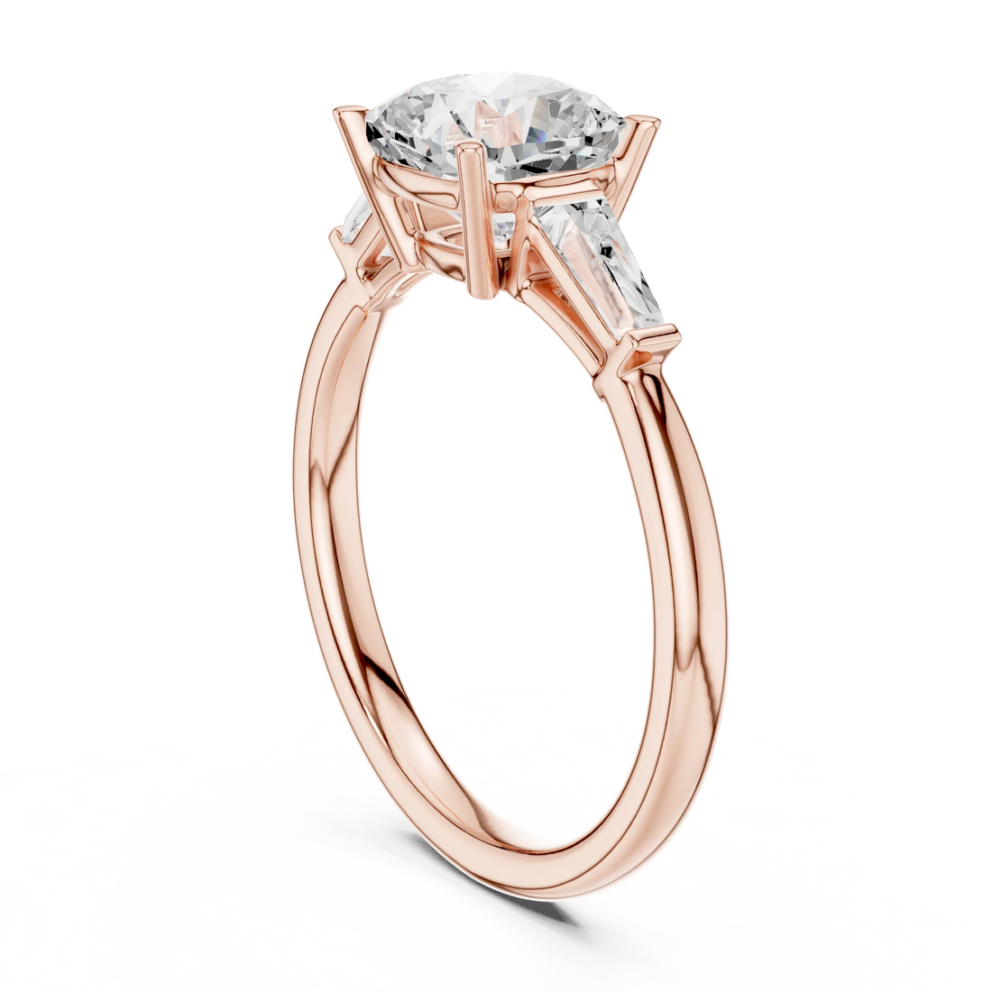 Back side view of rose gold luminous crown cushion diamond ring with lab-grown diamond – Australia