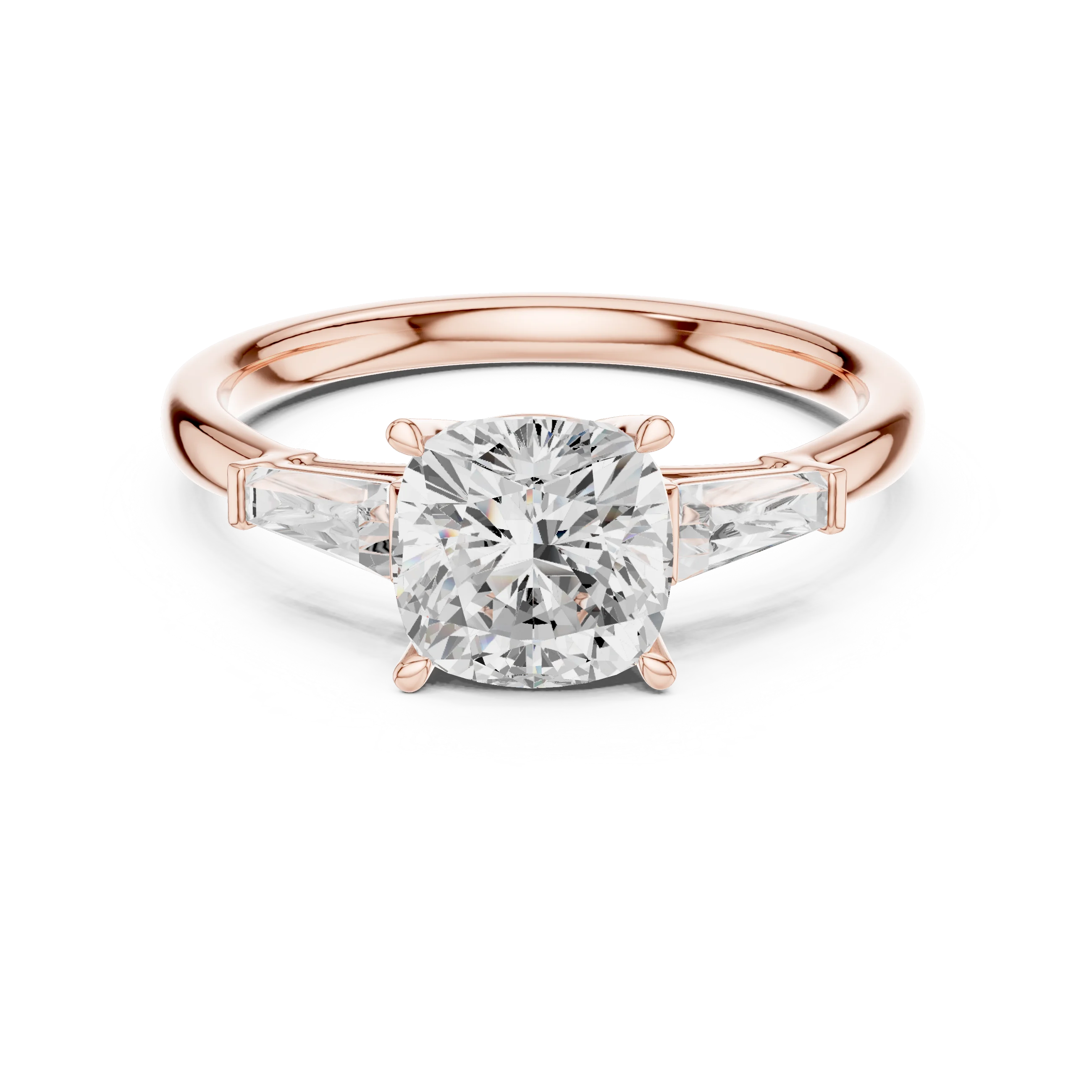 Luminous crown cushion diamond ring in rose gold with lab-grown diamond – Australia