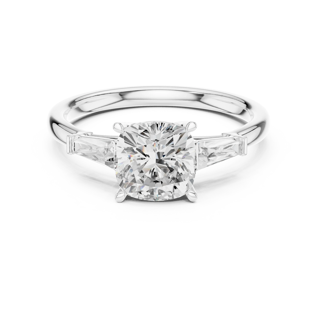 Luminous crown cushion diamond ring in white gold with lab-grown diamond – Australia