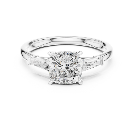 Luminous crown cushion diamond ring in white gold with lab-grown diamond – Australia