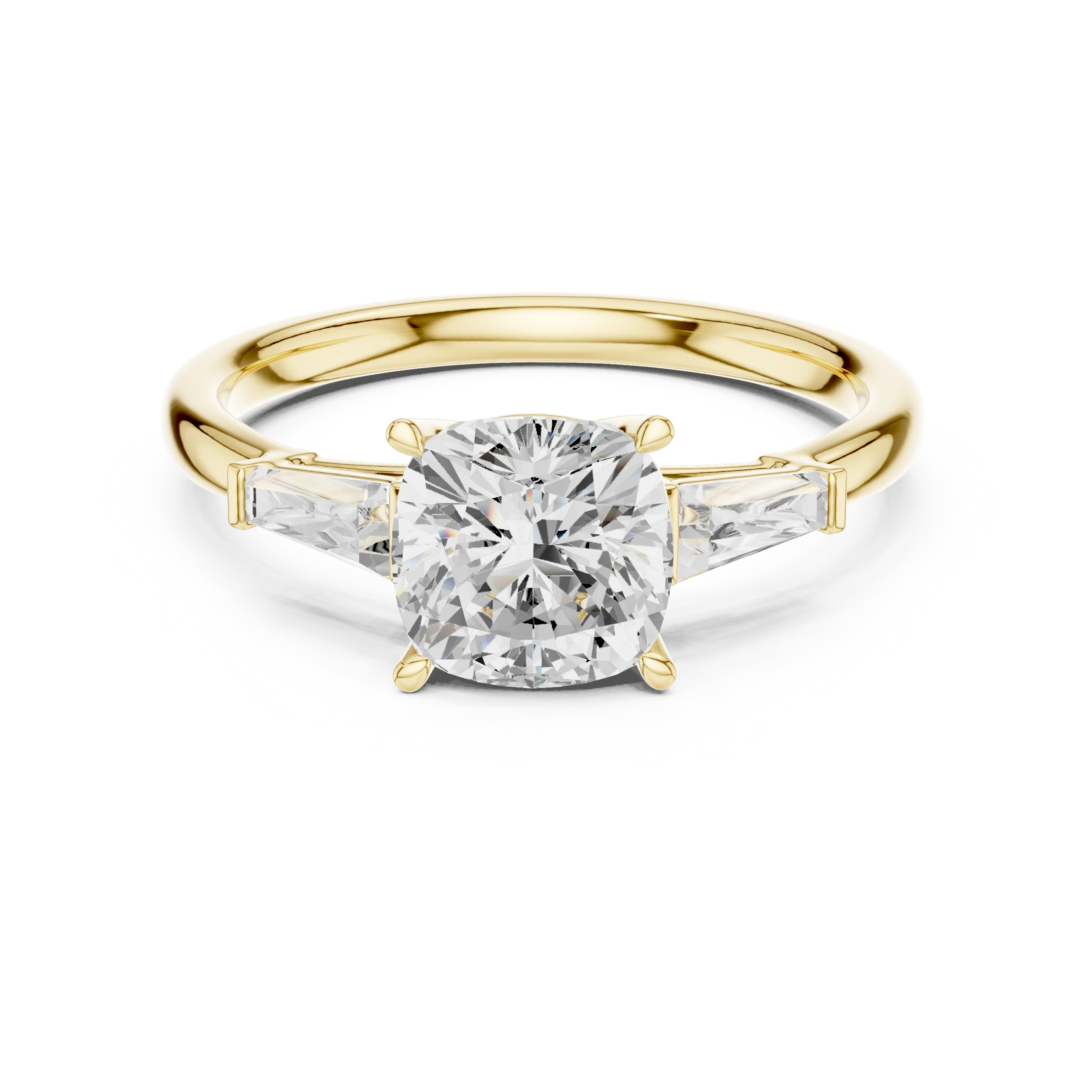 Luminous crown cushion diamond ring in yellow gold with lab-grown diamond – Australia