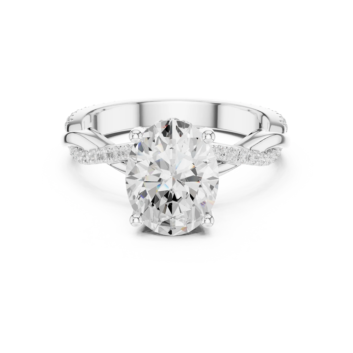 Nora Twilight Crisscross Oval Diamond Pavé Ring