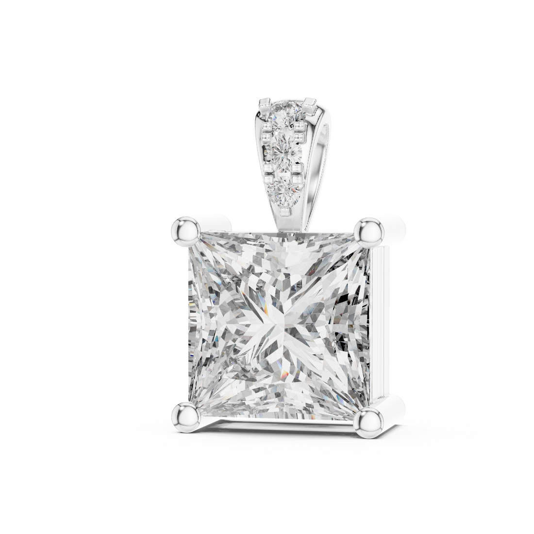 Princess-Cut Diamond Solitaire Pendant