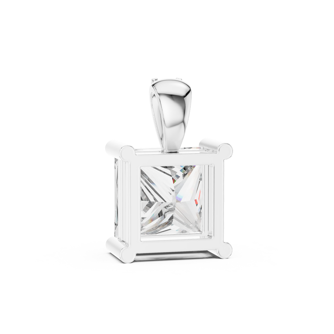 Princess-Cut Diamond Solitaire Pendant