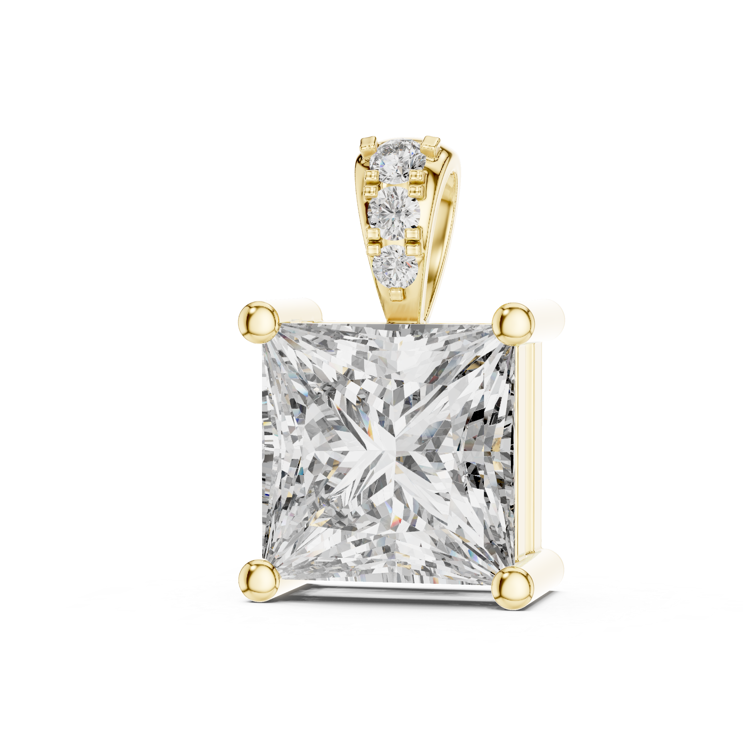 Princess-Cut Diamond Solitaire Pendant