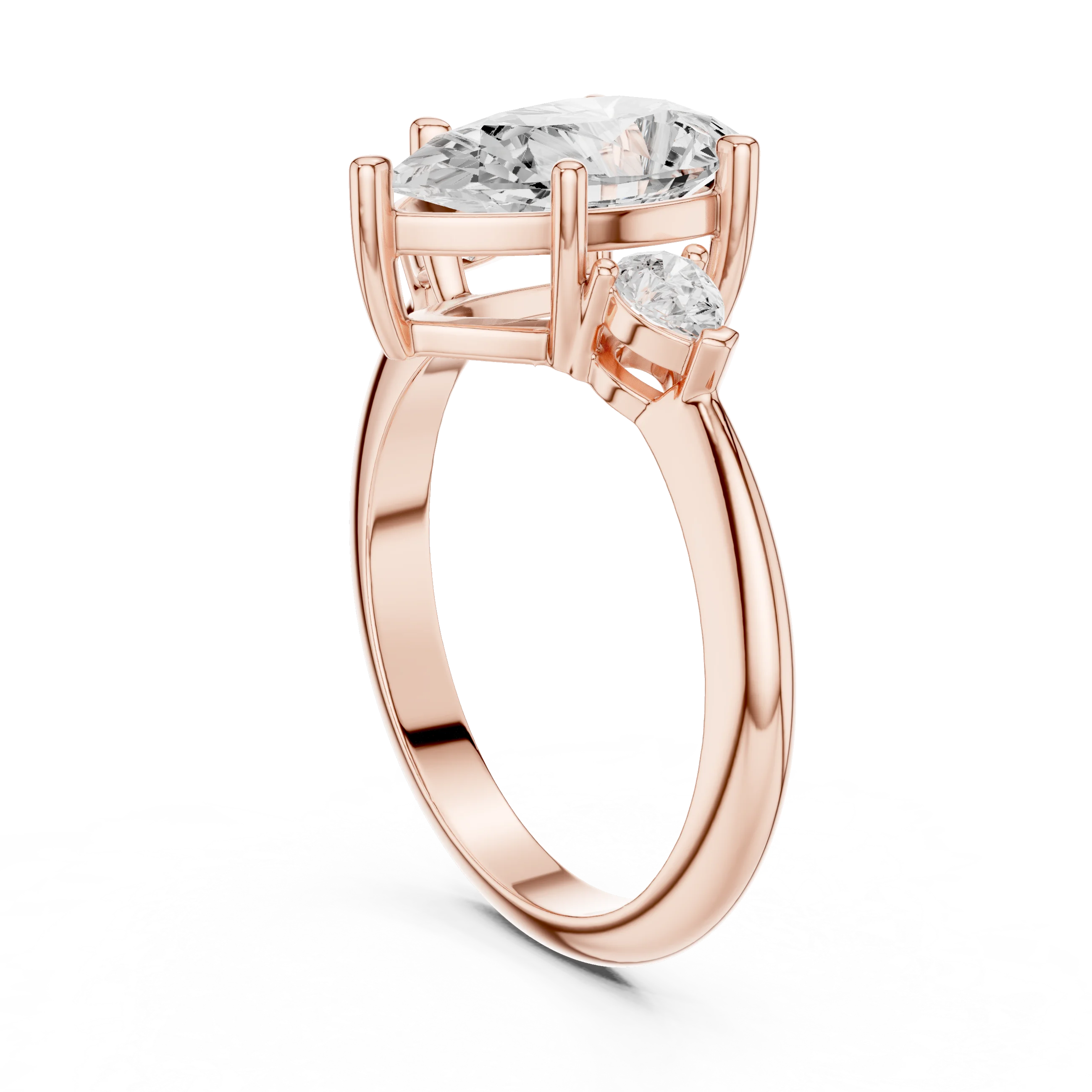 Isla Graceful Pear Diamond Three-Stone Ring