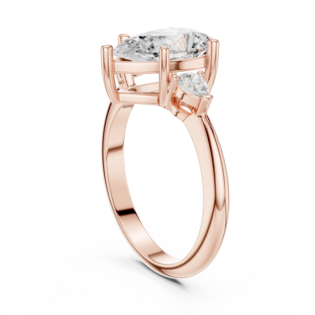 Isla Graceful Pear Diamond Three-Stone Ring