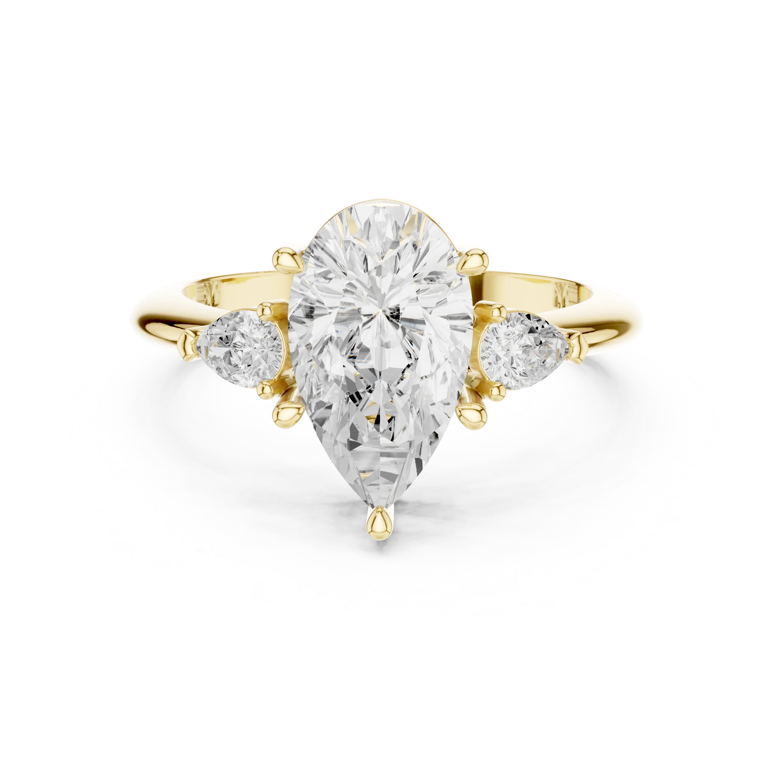 Isla Graceful Pear Diamond Three-Stone Ring