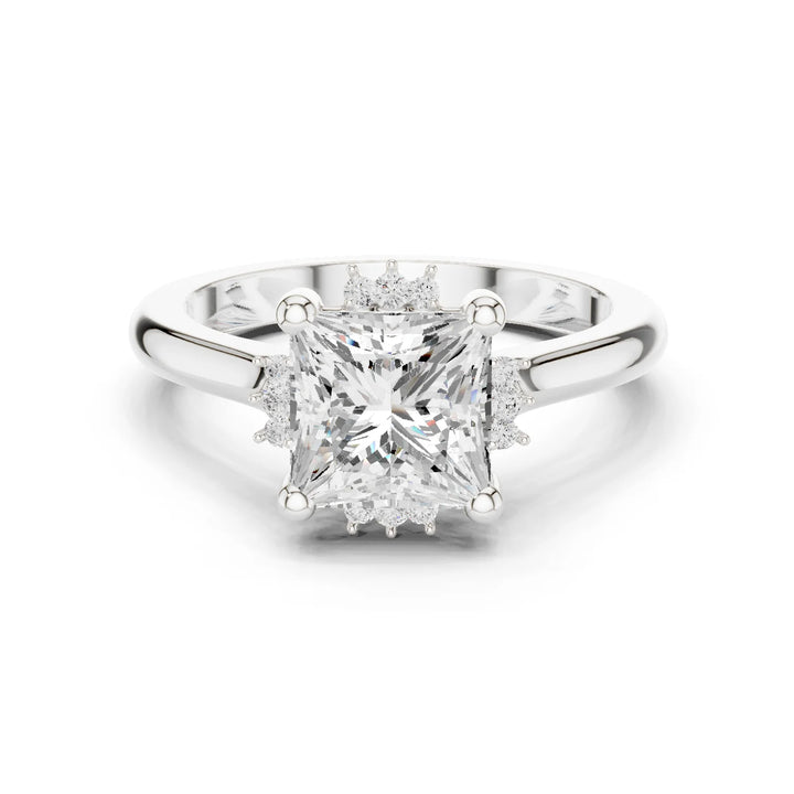 Princess cluster ring in white gold with lab-grown diamond – Australia