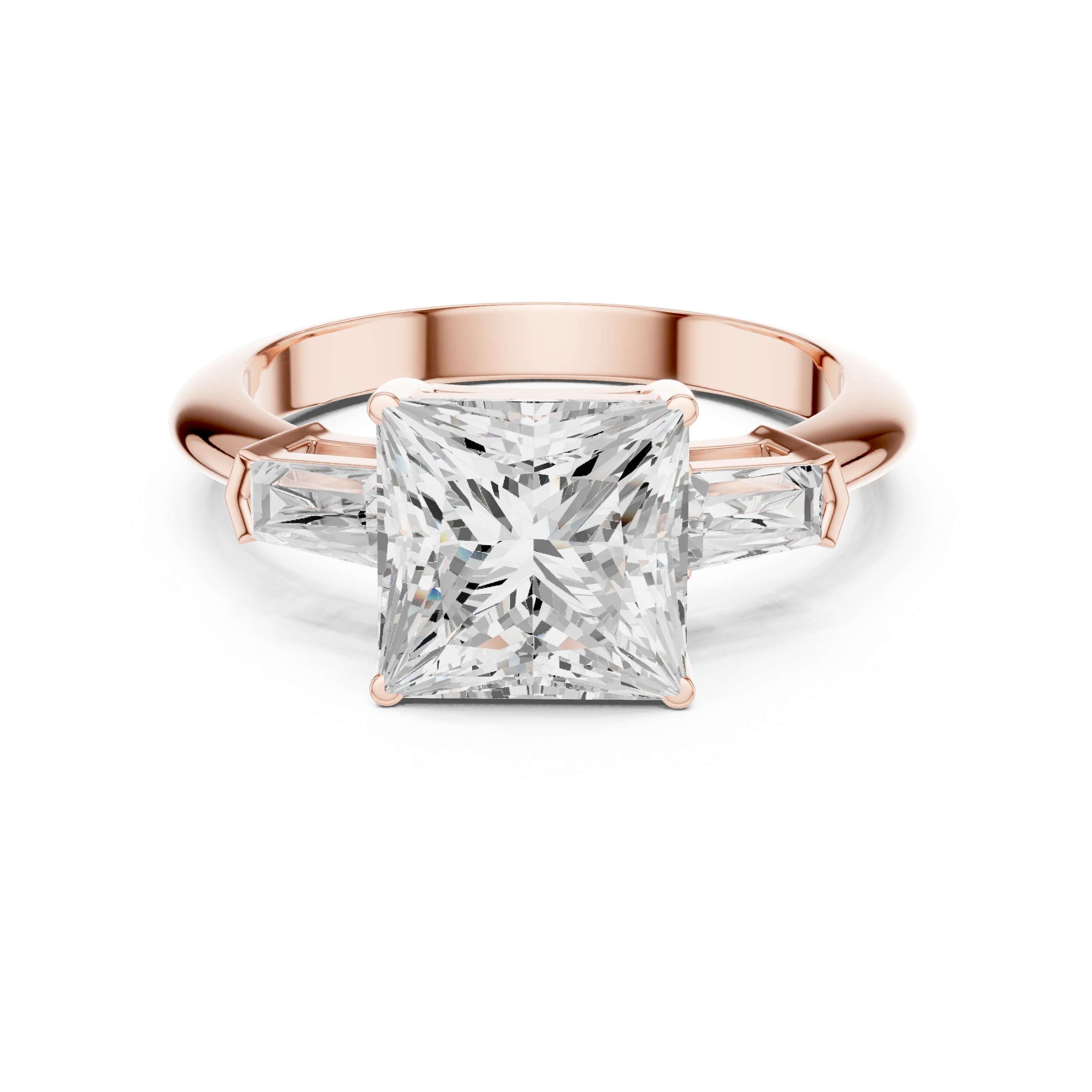 Empress Princess Diamond Three-Stone Ring