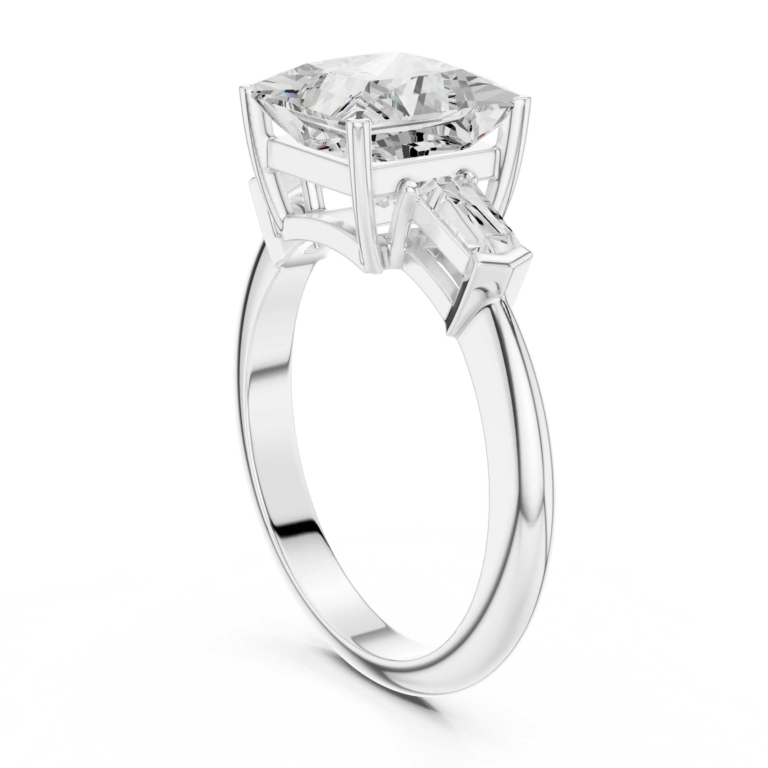 Empress Princess Diamond Three-Stone Ring