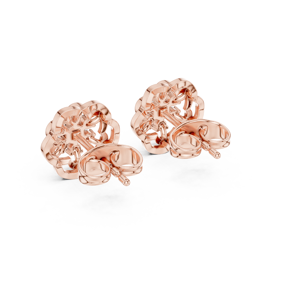 Rose Bloom Lab-Grown Diamond Stud Earrings