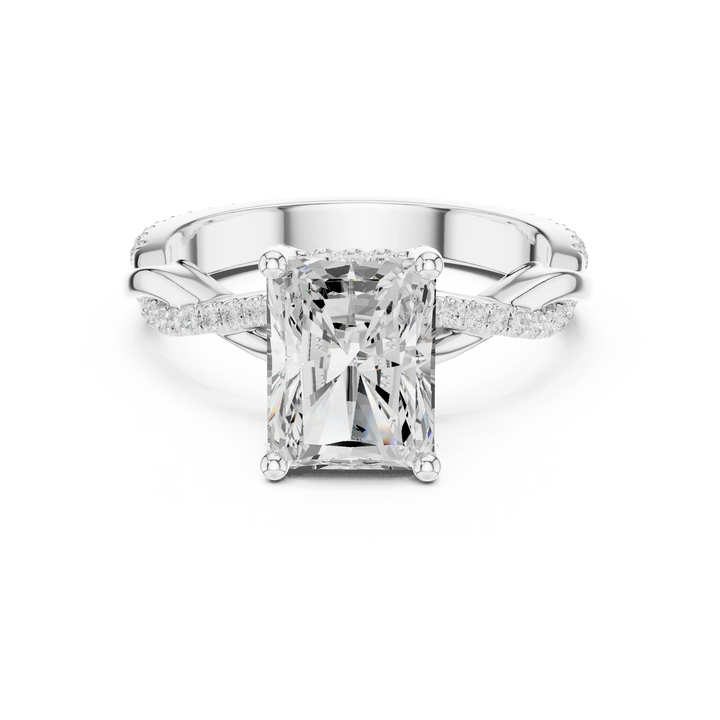 Pia Twilight Crisscross Radiant Diamond Pavé Ring