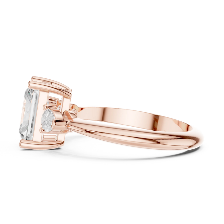 Titan Classic Radiant Diamond Three-Stone Ring