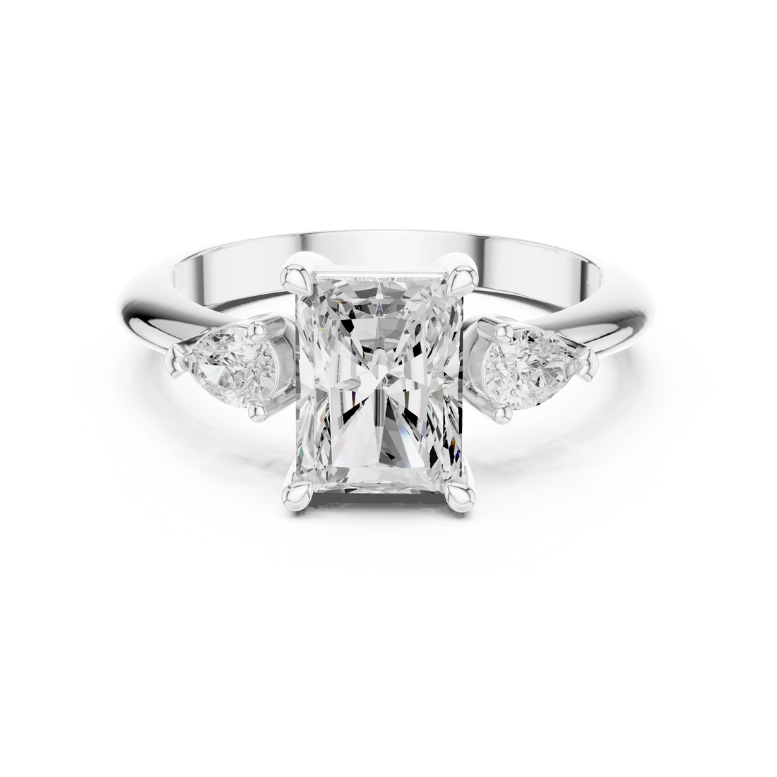 Titan Classic Radiant Diamond Three-Stone Ring