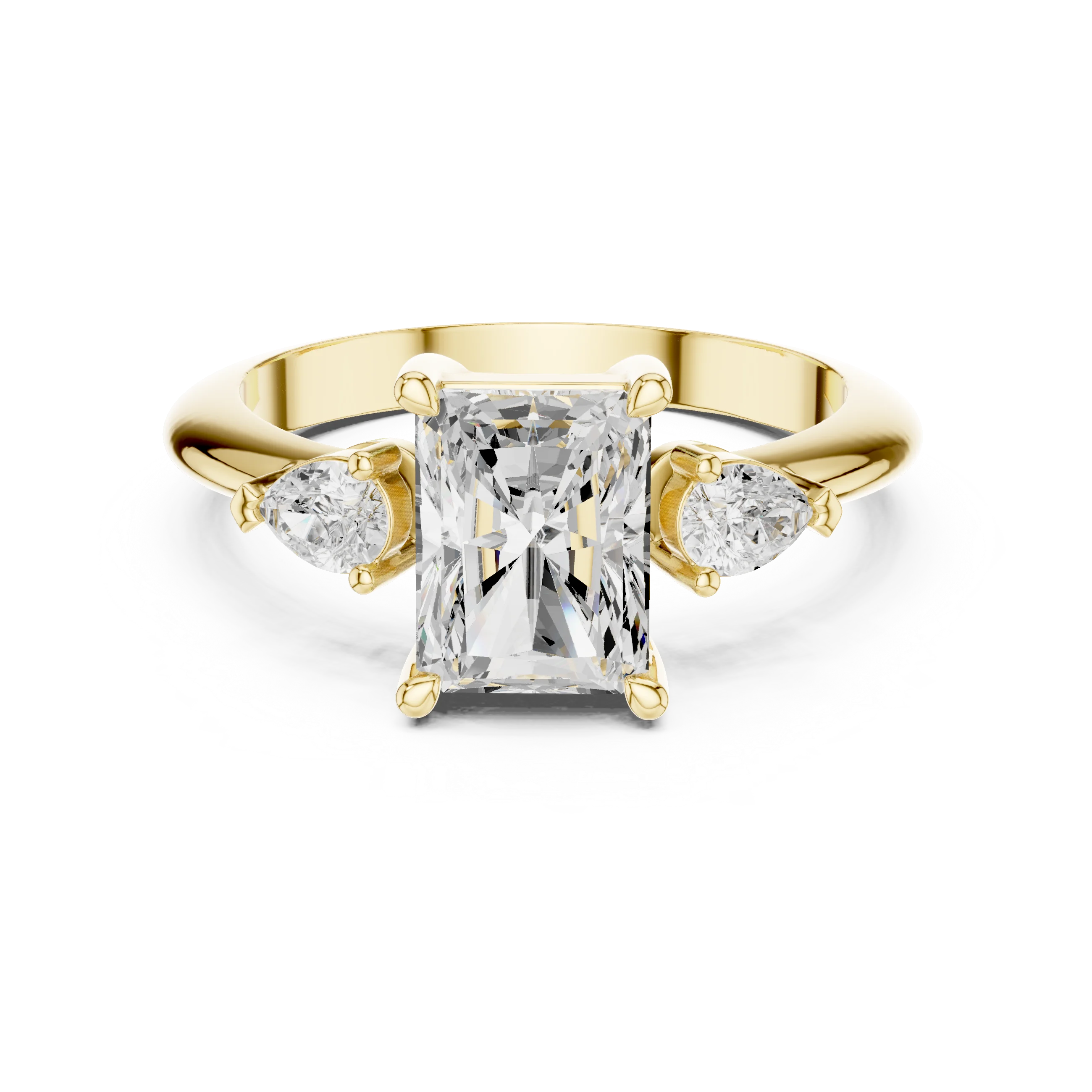 Titan Classic Radiant Diamond Three-Stone Ring