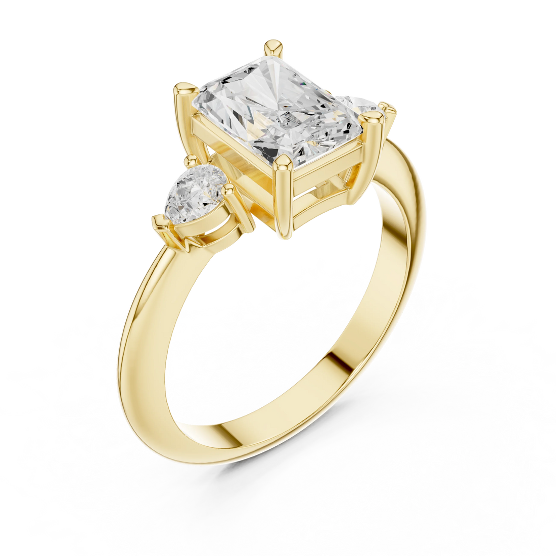Titan Classic Radiant Diamond Three-Stone Ring