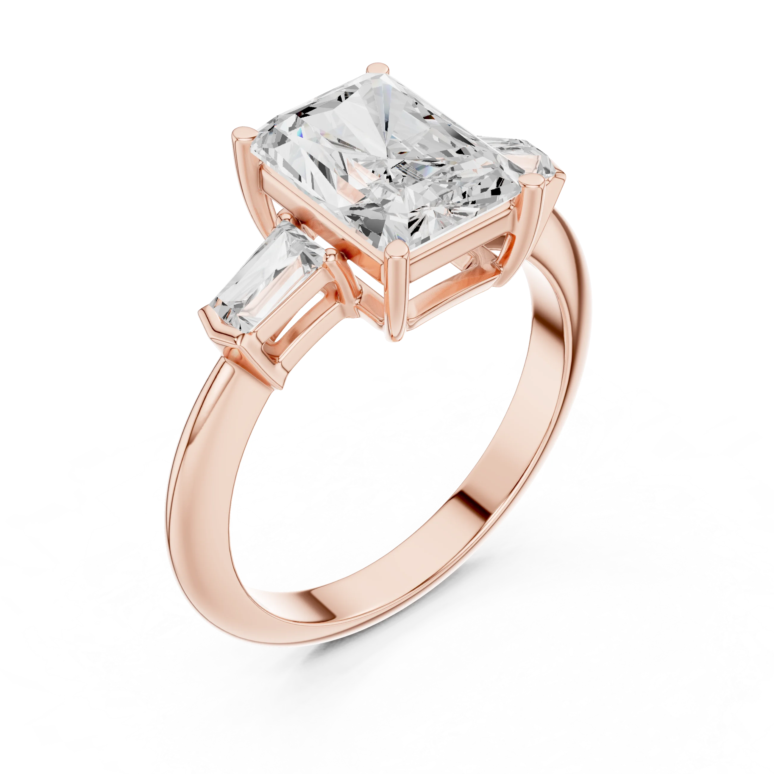 Solaris Radiant Diamond Three-Stone Ring