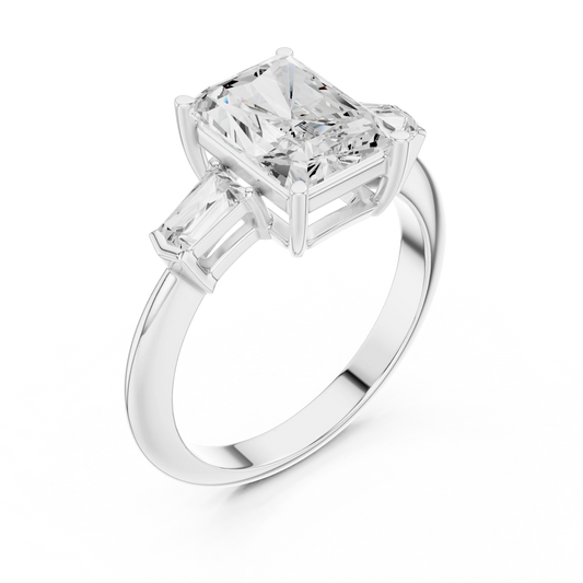 Solaris Radiant Diamond Three-Stone Ring