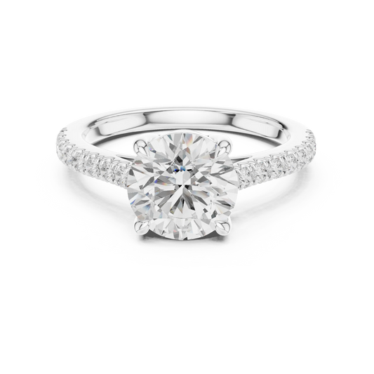 Lab-grown round diamond pavé band ring in white gold