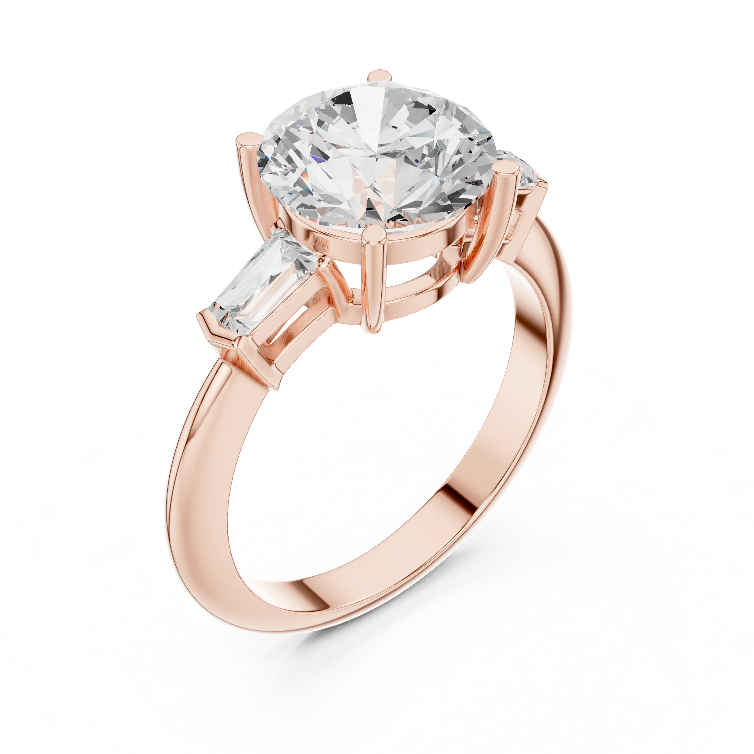 Meridian Round Diamond Three-Stone Ring