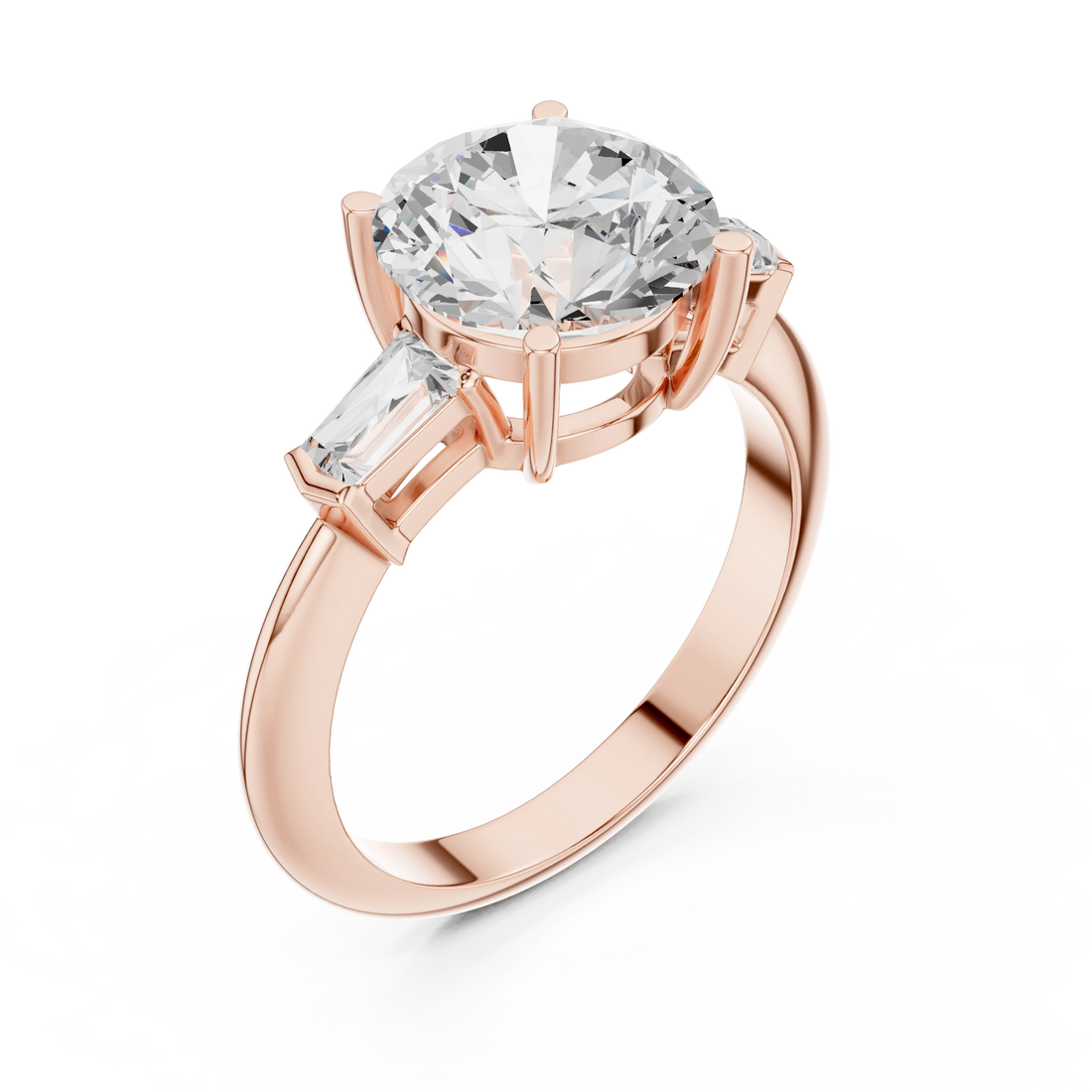 Meridian Round Diamond Three-Stone Ring