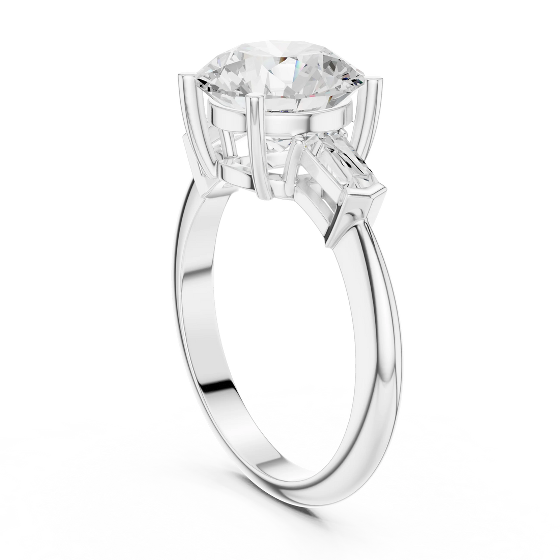 Meridian Round Diamond Three-Stone Ring