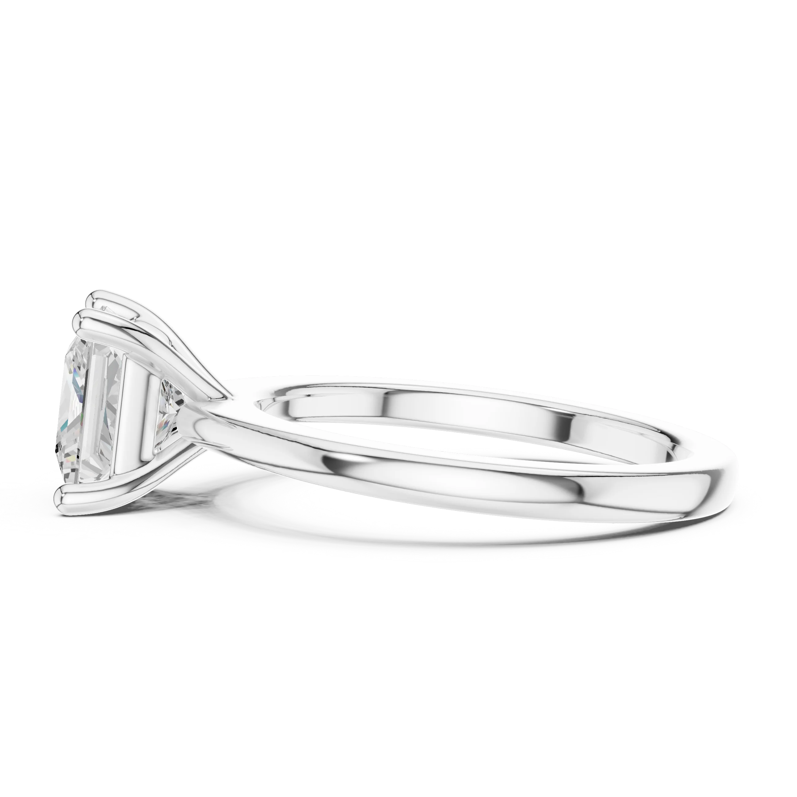 Royal Spark Princess Cut Diamond Ring White Gold Side View Princess Diamond