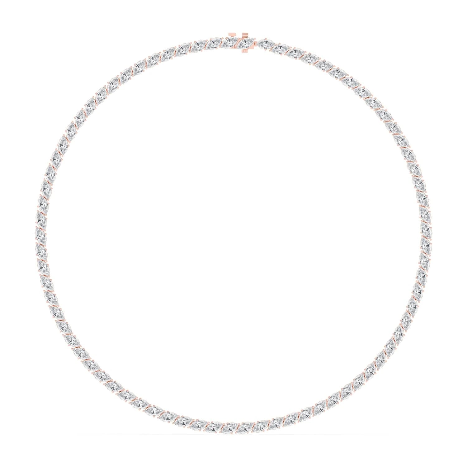 Marquise Cut Lab Grown Diamond Tennis Necklace