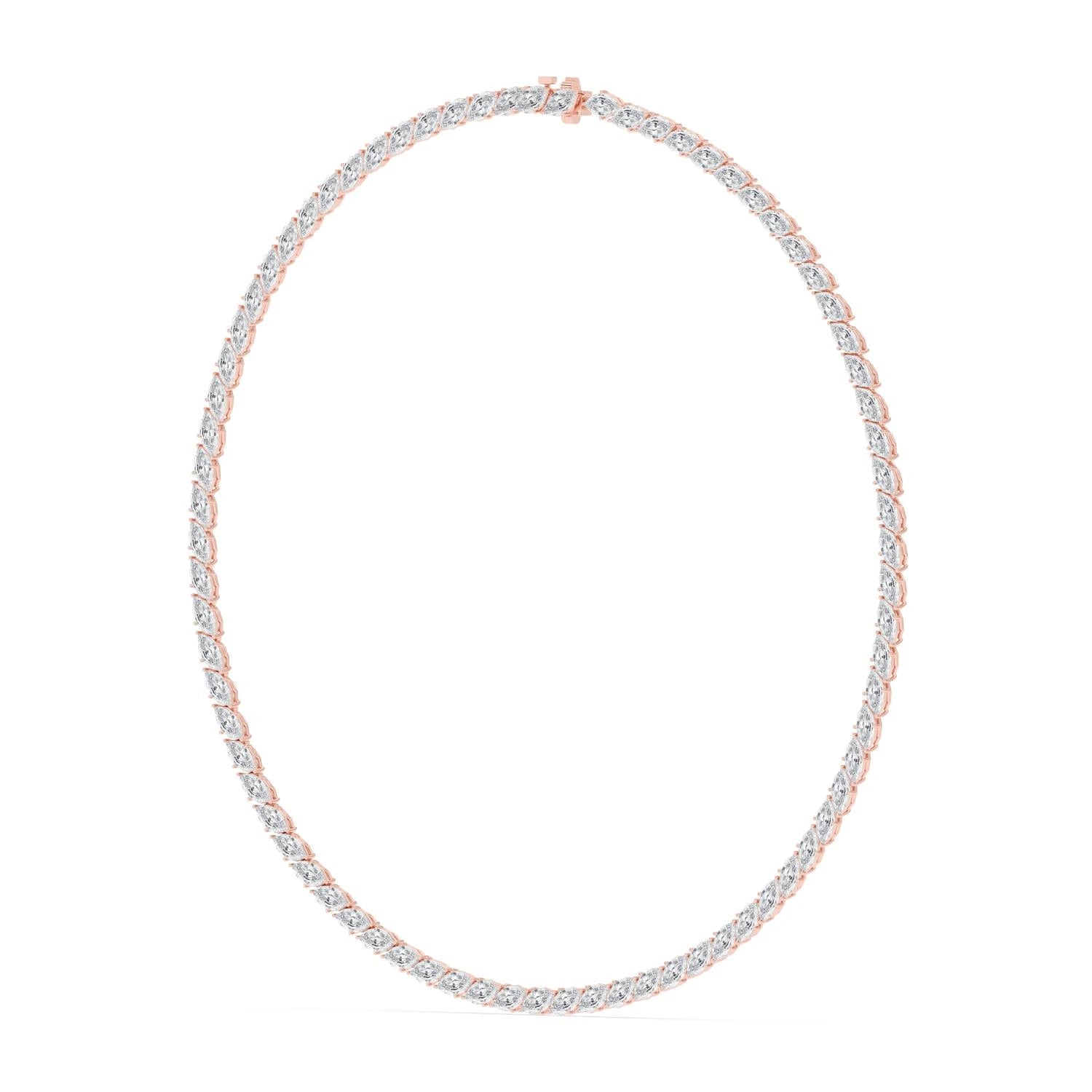 Marquise Cut Lab Grown Diamond Tennis Necklace