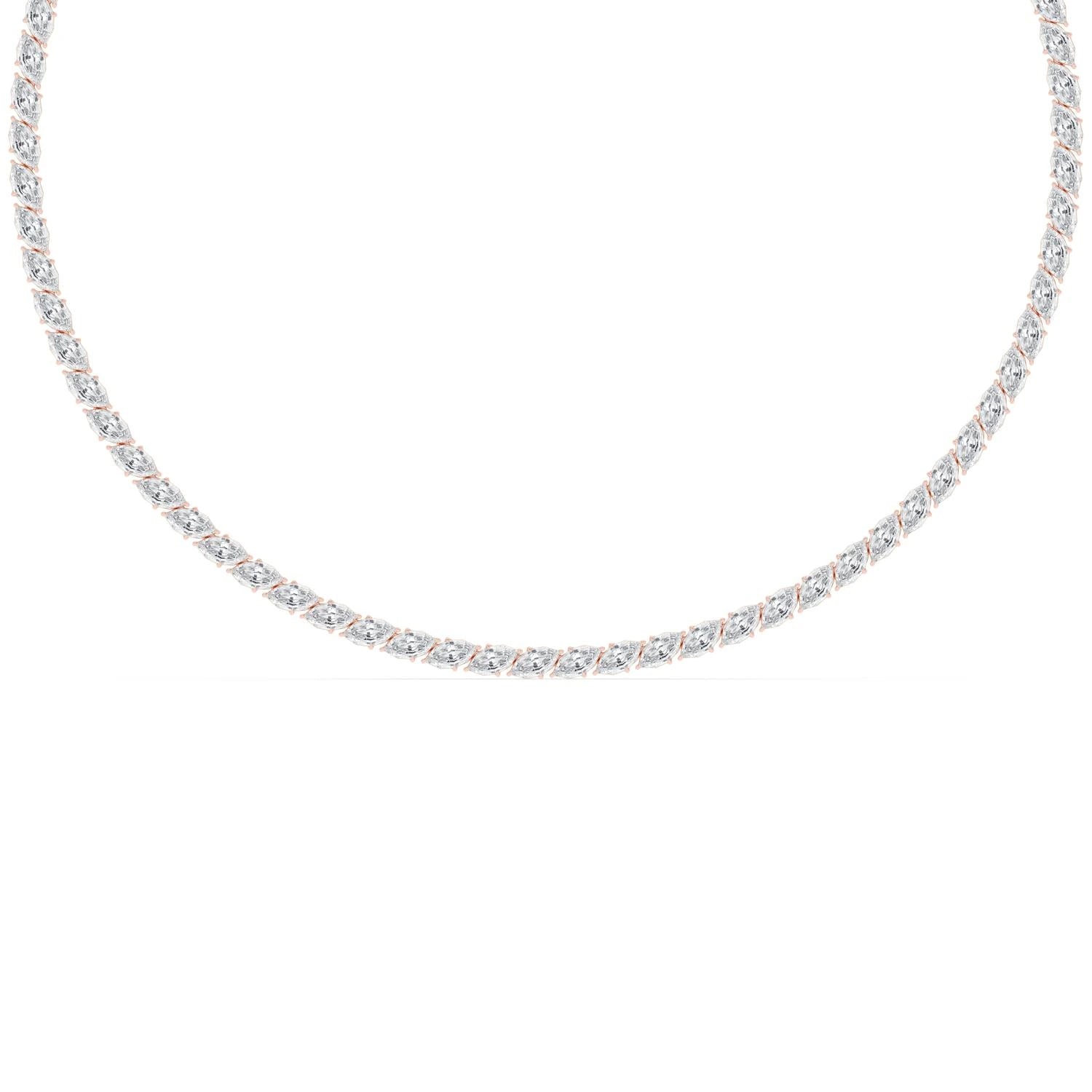 Marquise Cut Lab Grown Diamond Tennis Necklace