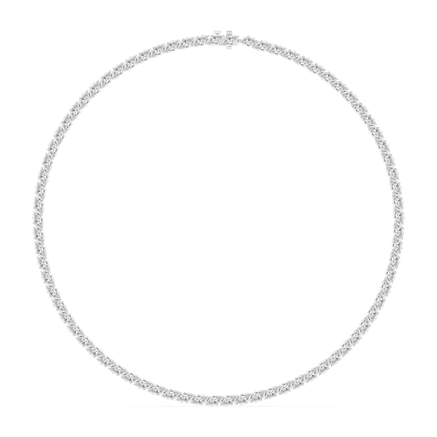 Marquise Cut Lab Grown Diamond Tennis Necklace