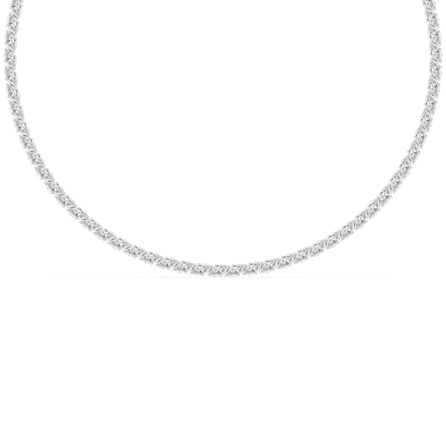 Marquise Cut Lab Grown Diamond Tennis Necklace