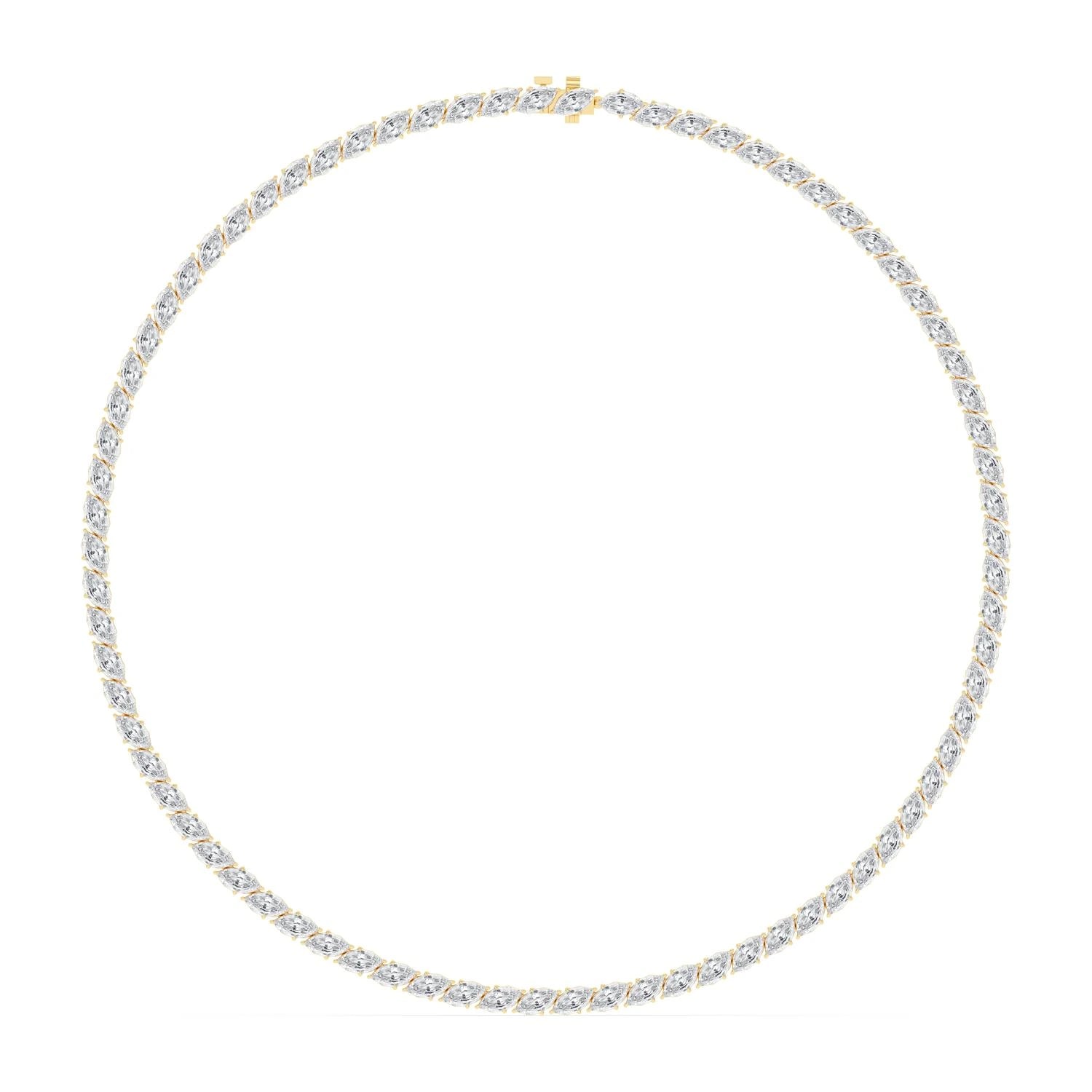 Marquise Cut Lab Grown Diamond Tennis Necklace