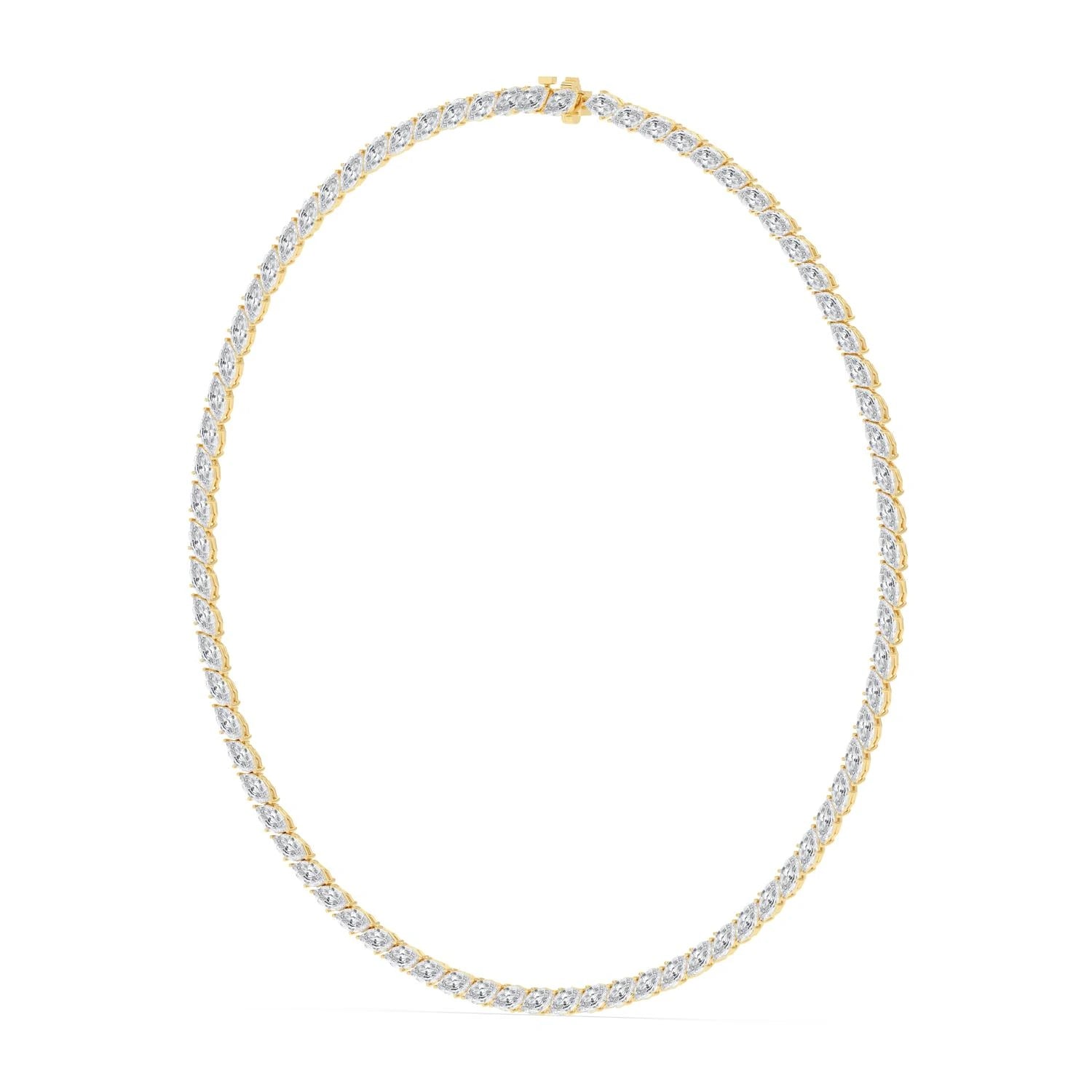 Marquise Cut Lab Grown Diamond Tennis Necklace